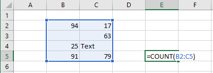 Funkcia COUNT v MS Excel